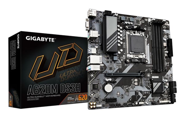 Gigabyte A620M DS3H -emolevy, AMD A620, AM5, micro-ATX, DDR5