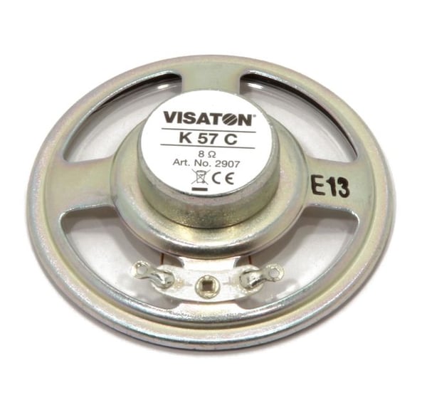 Visaton K 57 C, Kokoäänialueen kaiutin, 2 W, Pyöreä, 3 W, 8 O, 350 - 6800 Hz