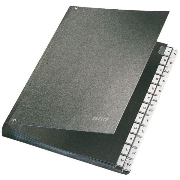 Leitz - Klassifikasjonsmappe - 24 rom - fortrykt: A-Z - for A4 (210 x 297 mm) - med fliker - svart