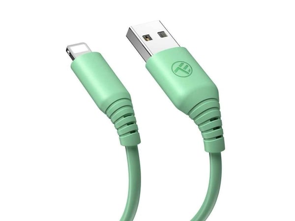 Tellur Silicone USB to Lightning Cable 3A 1m Žalias