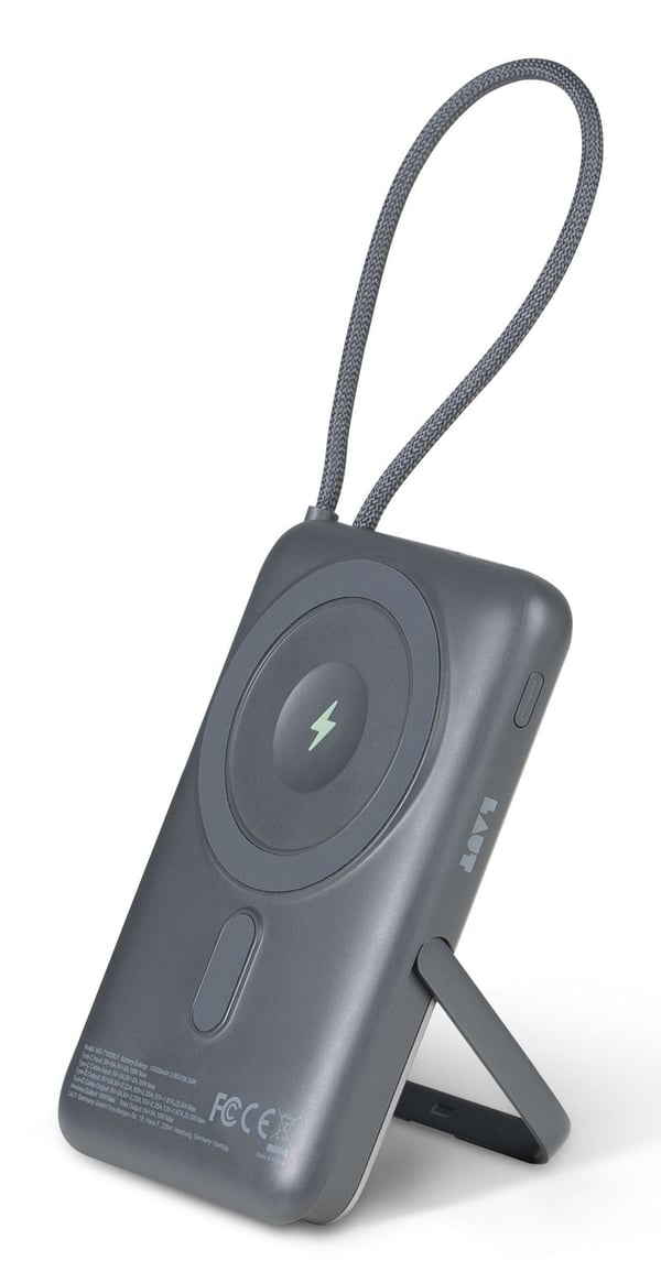 LAUT WW-T185ALF, 10000 mAh, Langaton lataaminen, 3,85 V, Harmaa, Hopea