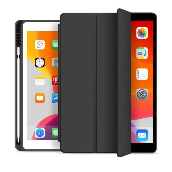 eSTUFF - Skärmskydd för surfplatta - polyuretanläder, termoplastisk polyuretan (TPU) - svart - 7.9" - för Apple iPad mini (6:e generation)