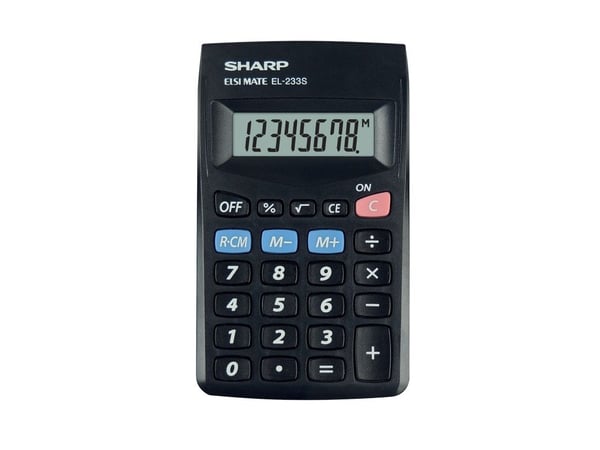 Sharp EL-233S, Ficka, Grundläggande, 8 siffror, 1 linjer, Batteri, Svart Sharp EL-233S, Ficka, Grundläggande, 8 siffror, 1 linjer, Batteri, Svart