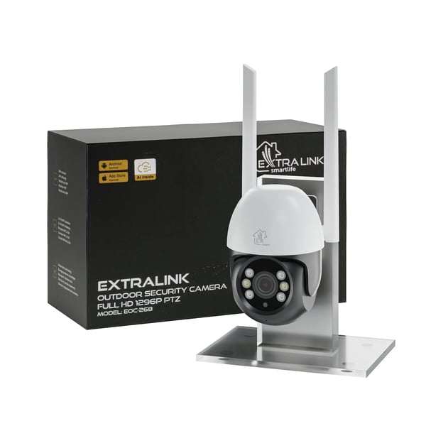 Extralink EX.30103, IP-turvakamera, Sisätila ja ulkotila, Langallinen, Ulkoinen, Seinä, Musta, Valkoinen