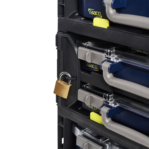 raaco CarryMore 80x2 lajitelmalaatikko, jossa 2 CarryLite 80 -koteloa