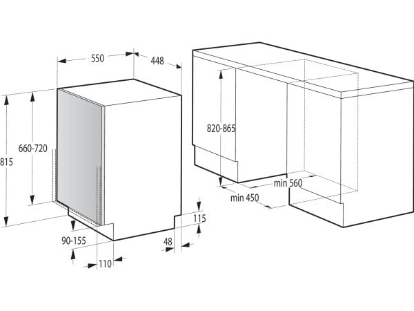 Gorenje GV520E10S diskmaskin 11 kuvert 45 cm energiklass E