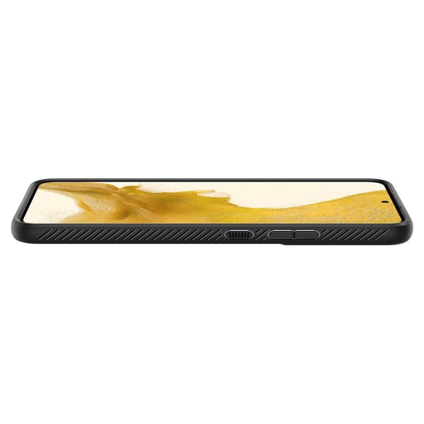 Spigen Liquid Air - Baksidesskydd för mobiltelefon - termoplastisk polyuretan (TPU) - mattsvart - för Samsung Galaxy S22