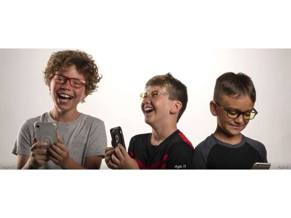GUNNAR Optiks Cruz Kids Store databriller for barn fra 8-12 år - Amber linse, mørkeblå