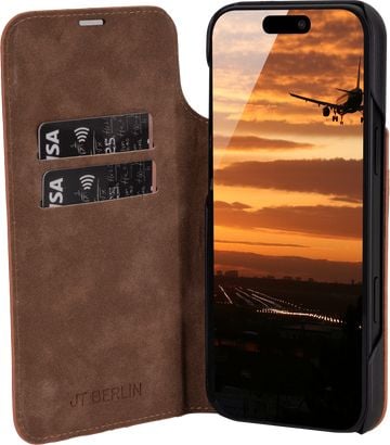 JT BERLIN BookCase Tegel, Lommebok-etui, Apple, iPhone 17 Pro Max, 17,5 cm (6.9"), Konjakkfarget