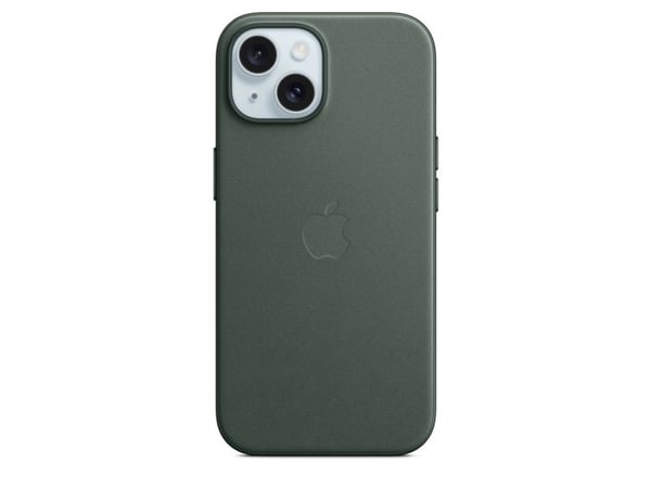 Apple - Beskyttende deksel for mobiltelefon - MagSafe-samsvar - mikrotvill, FineWoven - eviggrønn - for iPhone 15