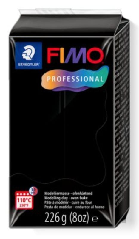 Staedtler FIMO 8042-9, Keramiklera, Svart, 8 styck, 110 ° C, 30 min, Tyskland