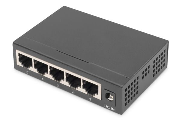 DIGITUS - Switch - ikke-styrt - 5 x 10/100/1000 - stasjonær