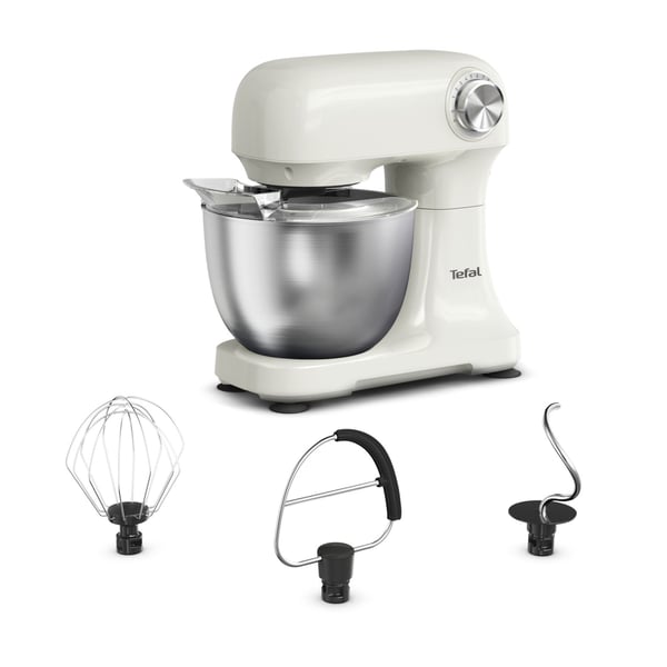 Tefal Bake Easy QB140AF0, 3,5 L, Valkoinen, Rotaatio, Vaivaus, Sekoitus, 4 munaa, Ruostumaton teräs