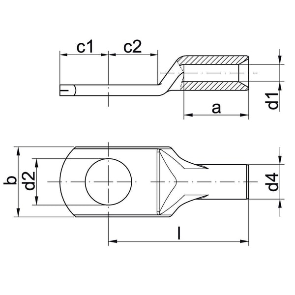 57N4 Putkimainen kaapelikannatin 180° M4 2,5 mm² 1 kpl (57N4)