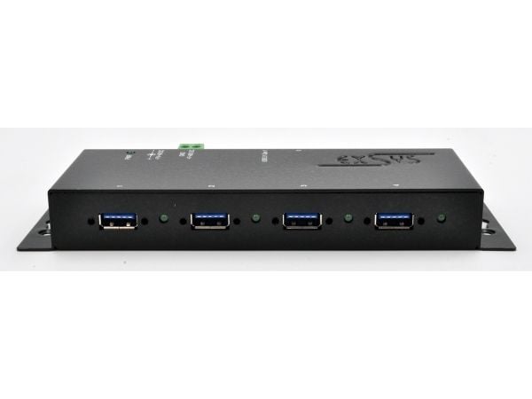 Exsys EX-1183HMVS-2 - Hubb - 15 KV ESD surge protection, metal - 4 x USB 3.2 Gen 1 - väggmonterbar, DIN-skenmonterbar, bordsmonterbar