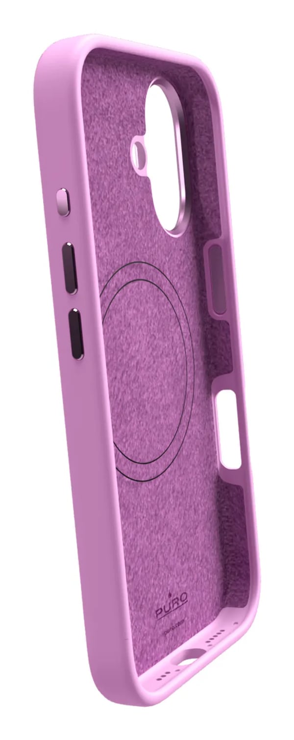 PURO Icon Mag Pro - Baksidedeksel for mobiltelefon - MagSafe-samsvar - væskesilikon - coraltastisk - for Apple iPhone 16 Plus