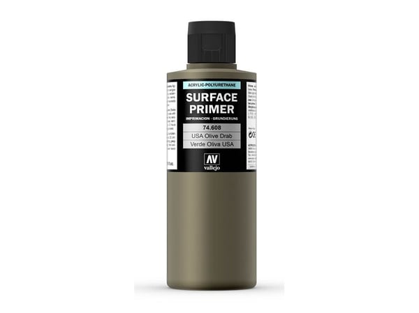 Vallejo 74.608, Primer grundfärg, Metall, Plast, Polyvinylklorid (PVC), Färdigblandad, mässing, Metall, Plast, Trä, Grön, Matt