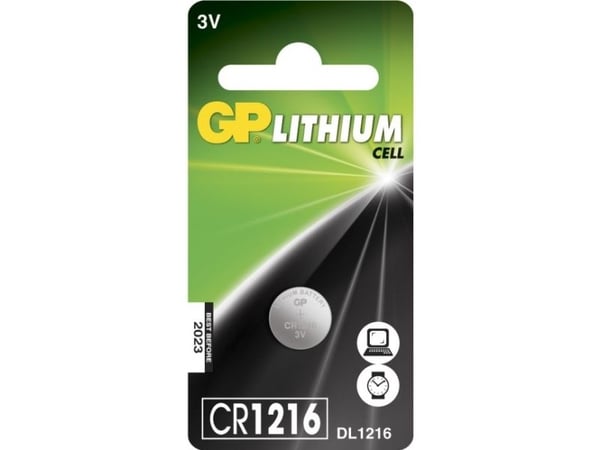 GP Batteries CR1216, Kertakäyttöinen akku, CR1216, Litium, 3 V, 1 kpl, Hopea