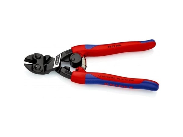 Knipex 72 62 200, Hånd kabelkutter, Blå, Rød, Stål, Sort, 6 mm, REACH