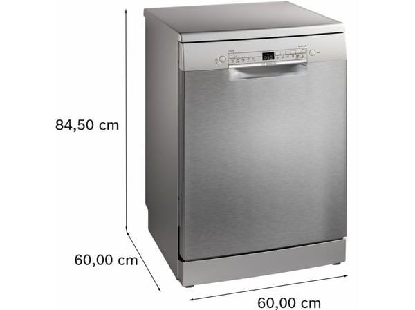Bosch Serie 2 SMS2HTI02E, Fristående, Full storlek (60 cm), Rostfritt stål, Knappar, 1,75 m, 1,65 m