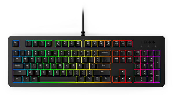 Lenovo Legion K310 RGB - Tastatur - gaming - full size - bakgrunnsbelyst - USB - QWERTY - amerikansk engelsk - svart - løsvekt