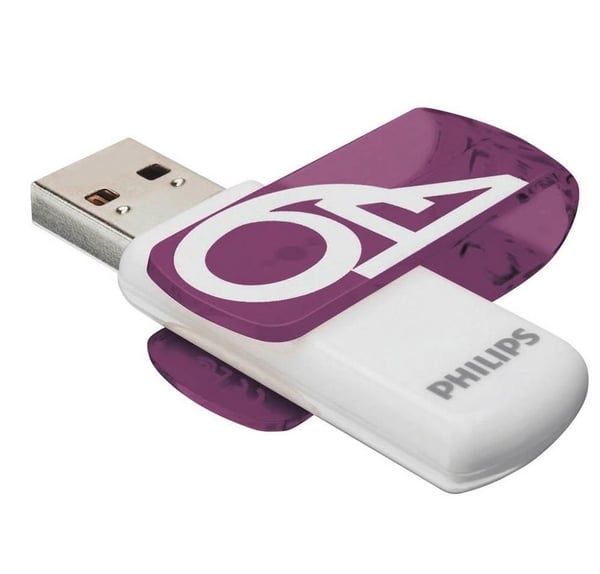 Philips FM64FD05B Vivid Edition 2.0 - USB-flashstasjon - 64 GB - USB 2.0 (en pakke 2)