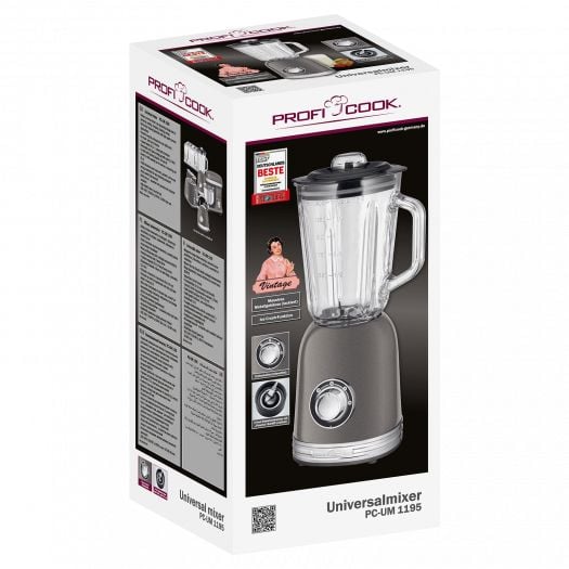 ProfiCook Vintage PC-UM 1195 - Mikser - 1.5 liter - 800 W - antrasitt