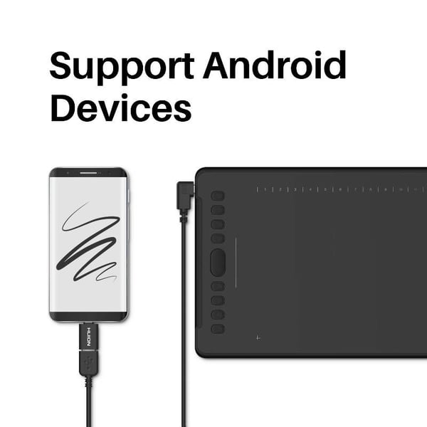 HUION H1161 tegneplade 5080 lpi 279,4 x 174,6 mm USB Sort