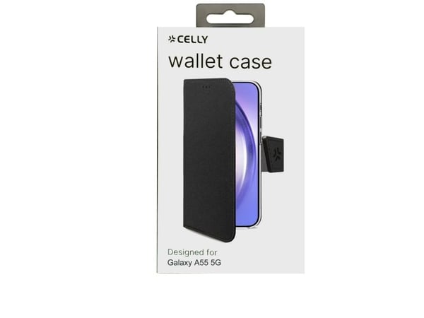 Celly WALLY1064, Plånbok, Samsung, Galaxy A55 5G, 16,8 cm (6.6"), Svart