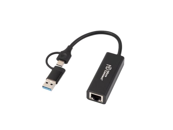 Adapter, MicroConnect Premium, 1.000 Mbps, USB-C/A til RJ45 network Gigabit