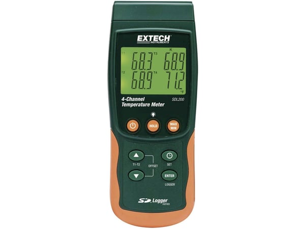 Extech SDL200 lämpötilamittari 2-/4-kanavainen -199...+1700 °C, dataloggeri