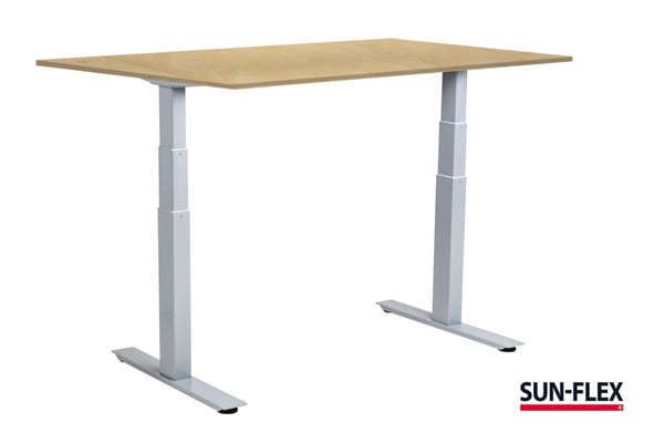 SUN-FLEX EASYDESK ADAPT VI, Hvit aluminium, bjørkelaminat, 160×80