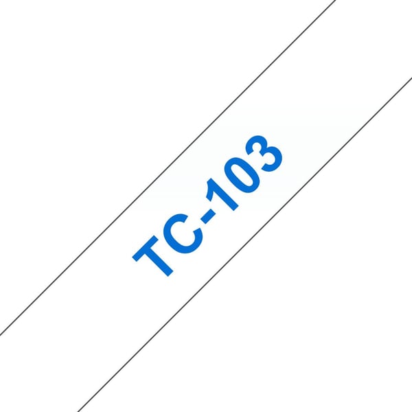 Brother TC103 - 12 mm x 7.7 m - blått på transparent - bandlaminat - för P-Touch PT-2000, PT-3000, PT-500, PT-5000, PT-8E