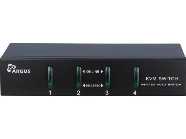 Argus KVM-AS-41UA - Omkopplare för tangentbord/video/mus/ljud - 4 x KVM/ljud - skrivbordsmodell