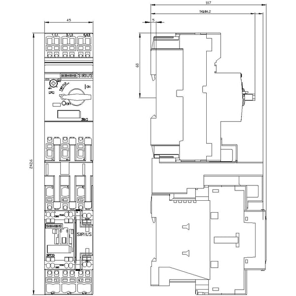 Siemens Elektroinstallation, 243 mm, 60,5 mm, 252,5 mm, 118,5 mm, 1,16 kg, 1 styck