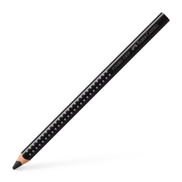 Värikynä, Faber-Castell Grip, JUMBO, musta, kolmionmuotoinen - (12 kpl)