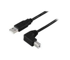 MicroConnect - USB-kabel - USB typ A (hane) till USB typ B (hane) vinklad - USB 2.0 - 10 m - svart