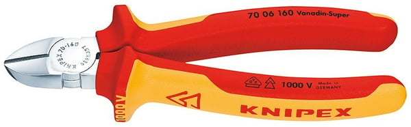 Knipex 70 06 125, Sivuleikkurit, Kromivanadiini-teräs, Muovi, Oranssi, Punainen, 125 mm, 121 g