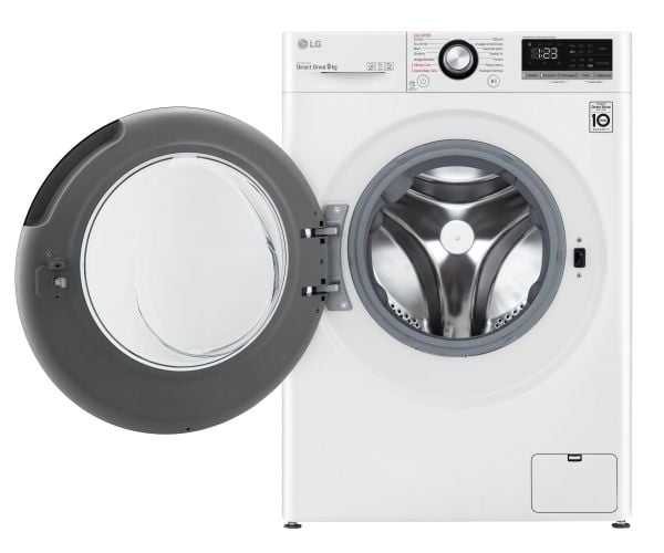 LG Serie V3 F4WV309S6E - Vaskemaskin - bredde: 60 cm - dybde: 62 cm - høyde: 85 cm - frontileggelse - 9 kg - 1400 rpm - hvit