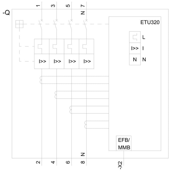 Siemens 3VA6110-0HL41-0AA0 -katkaisija, 1 kpl. Kytkentäjännite (maks.): 600 V/AC (L x K x S) 140 x 198 x 86 mm, IP40