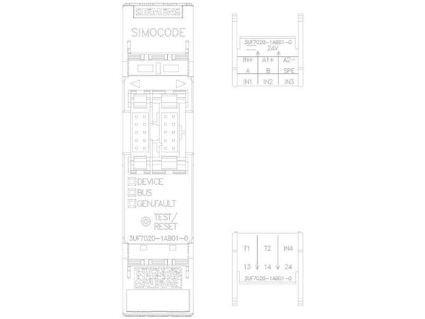 Siemens 3UF70201AB010 3UF7020-1AB01-0 Moottorinohjauslaite-apparaatti