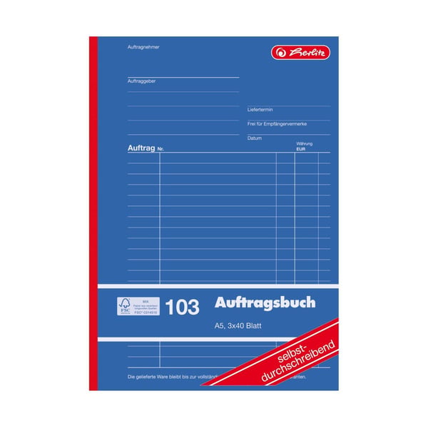 Herlitz 880534, Blå, Hvit, Gult, A5, 40 sider, 3 stykker