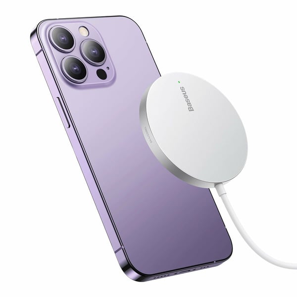 Baseus Simple Mini3 - Trådløs ladepute - magnetisk - 15 watt - Fast Charge - sølv