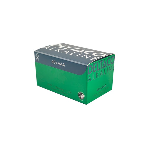 DELTACO - Batteri 40 x AAA / LR03 - Alkalisk - 1300 mAh