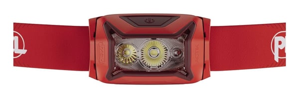 Petzl Actik, Hodebåndslommelykt, Gult, Knapper, Batterinivå, IPX4, LED