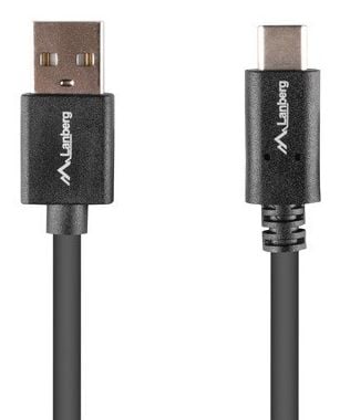 Lanberg CA-USBO-15CU-0018-BK, 1,8 m, USB A, USB C, USB 2.0, 0,48 Gbit/s, Svart