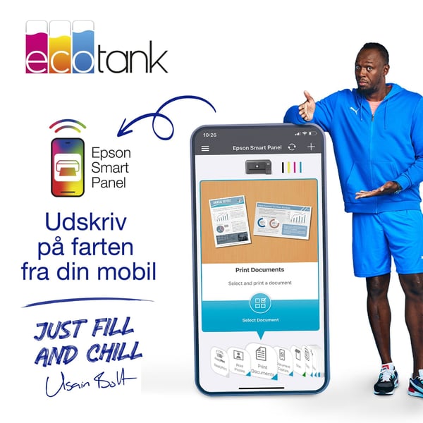 Epson EcoTank ET-2825 - Multifunksjonsskriver - farge - ink-jet - påfyllbar - A4 (medie) - opp til 10 spm (trykking) - 100 ark - Wi-Fi, USB - svart