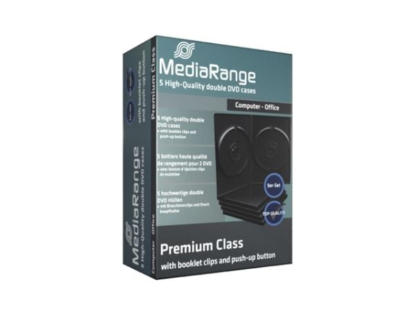 MediaRange BOX30-2, DVD-kotelo, 2 levyt, musta, Muovi, 120 mm, RoHS