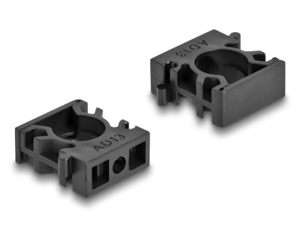 Delock - Kabelholder - with locking clip, 13 mm - svart (en pakke 8)