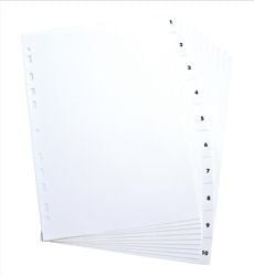 Indeks Strong-Line® A4 PP Hvit 1–10